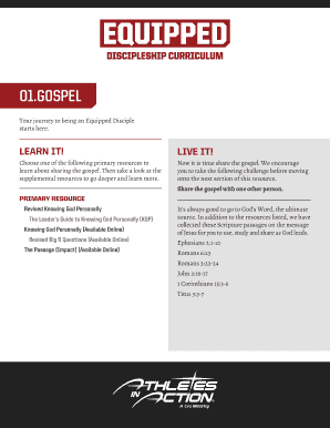 Fillable Online DISCIPLESHIP CURRICULUM Fax Email Print - pdfFiller