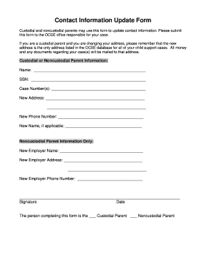 Contact Information Update Form
