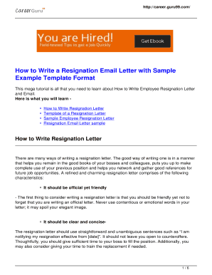 How to Write a Resignation Email Letter with Sample Example Template Format