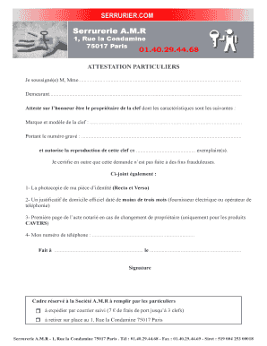 ATTESTATION PARTICULIERS