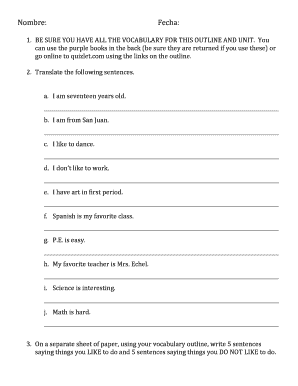 Spanish Translation Homework Assignment