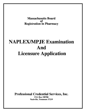 Massachusetts NAPLEX/MPJE Licensure Application