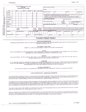 Employee Timesheet Form