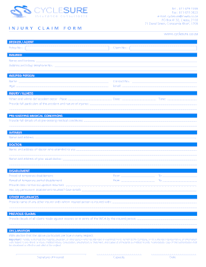 Injury Claim Form