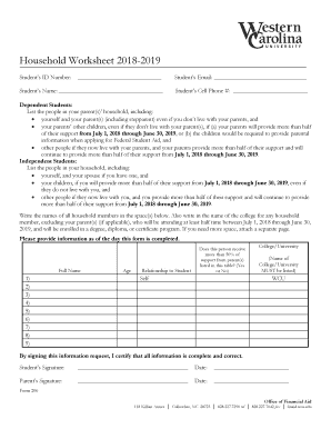 Household Worksheet 2018-2019
