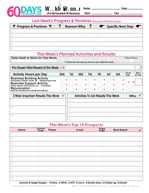 60 Days Weekly Planner