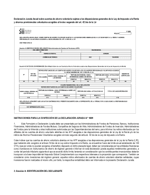 Declaración Jurada Anual sobre cuentas de ahorro voluntario sujetas a las disposiciones generales de la Ley de Impuesto a la Renta