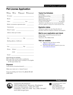 Pet License Application