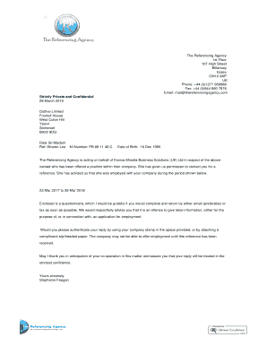 Employment Reference Request Letter