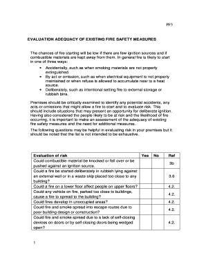 Fire Safety Measures Evaluation Form