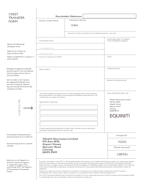 CREST Transfer Form