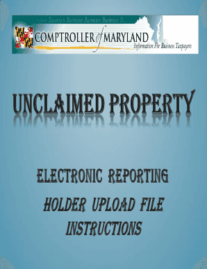 Maryland Unclaimed Property Reporting Form