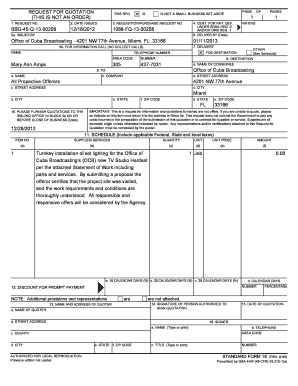 Request for Quotation Form