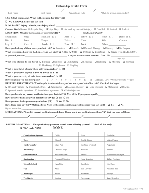 Follow-Up Intake Form
