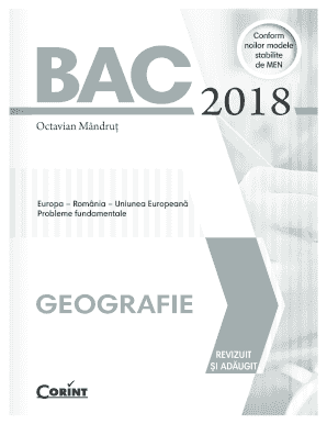 Romanian Geography Bacalaureate Exam Test Collection
