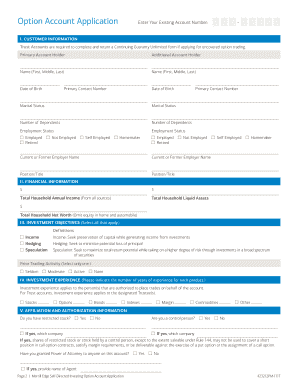 Merrill Edge Option Account Application and Agreement