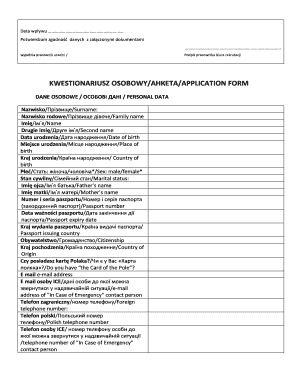 Czestochowa University of Technology Application Form