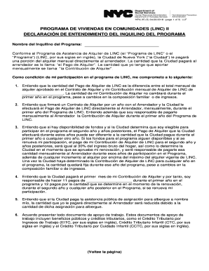 Declaración de Entendimiento del Inquilino del Programa
