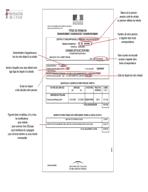 Formulaire de pension de retraite