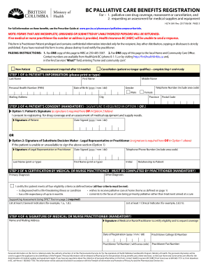 BC Palliative Care Benefits Registration Form