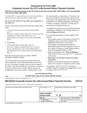Michigan Corporate Income Tax e-file Annual Return Payment Voucher