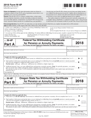 2018 Form W-4P Federal Tax Withholding Certificate