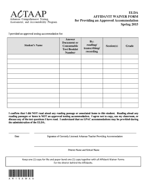 ELDA Affidavit Waiver Form