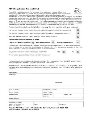 ABCC Registration Renewal Form