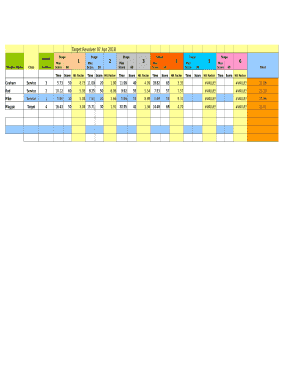 Target Revolver Shooting Scorecard