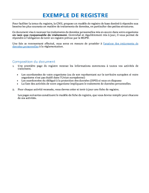 Exemple de registre