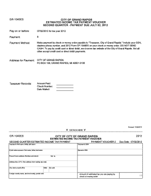 City of Grand Rapids Estimated Income Tax Payment Voucher