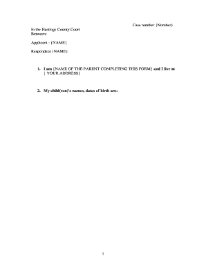 Child Arrangement Order Application