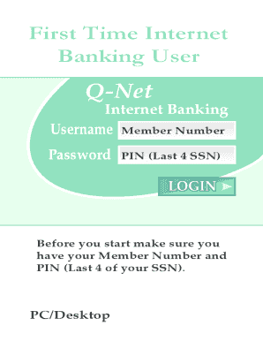 First Time Internet Banking User Registration