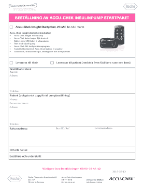 Accu-Chek Insulin Pump Starter Kit Order Form
