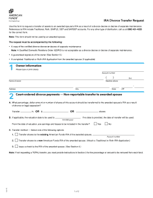 IRA Divorce Transfer Request Form