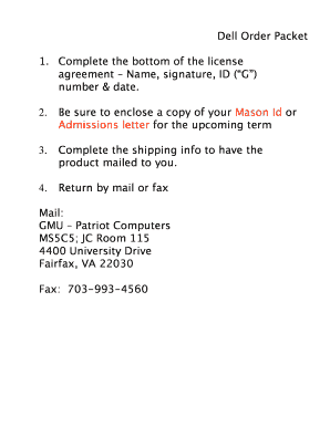 Dell Order Packet