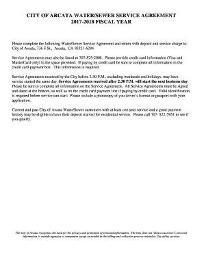 City of Arcata Water/Sewer Service Agreement