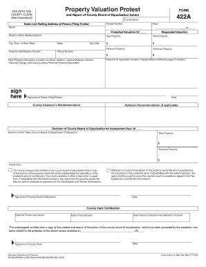 Nebraska Property Valuation Protest Form
