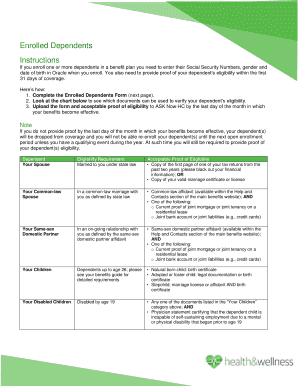 Enrolled Dependents Form