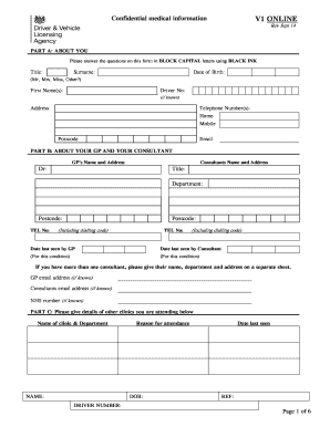 UK Vision Medical Questionnaire