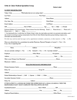 Patient Registration Form