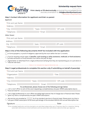 OurFamilyWizard Scholarship Application