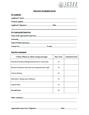 Interview Evaluation Form