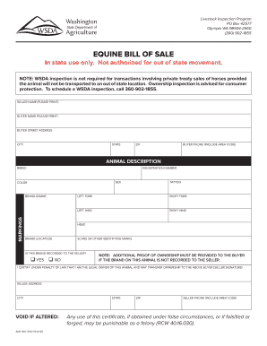 Equine Bill of Sale