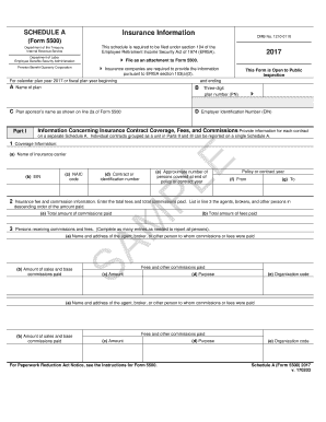 Schedule A Form 5500 Insurance Information