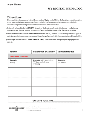 My Digital Media Log