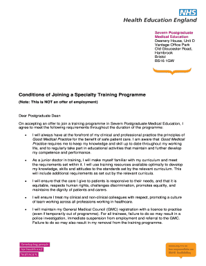 Severn Postgraduate Medical Education Training Agreement