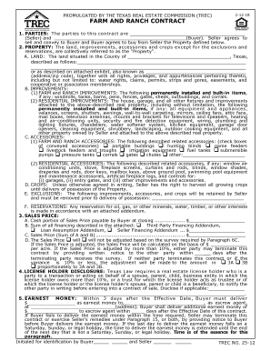 Texas Farm and Ranch Contract