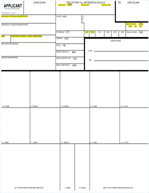 FBI Fingerprint Card Form FD-258