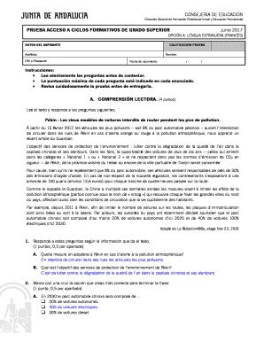 Prueba de Acceso a Ciclos Formativos de Grado Superior